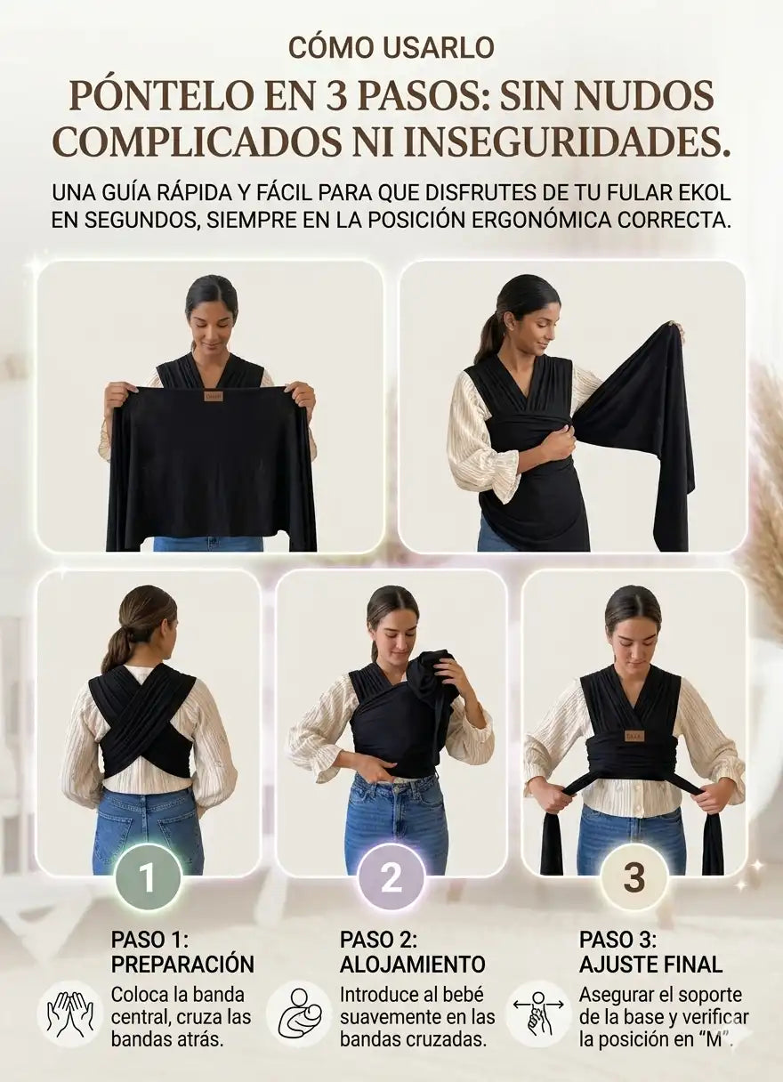 "Fular” Manos Libres, Bebé Tranquilo en Minutos ✨