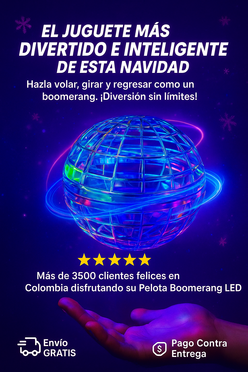 PELOTA BOOMERANG LED EL REGALO PERFECTO PARA ESTA NAVIDAD🎁