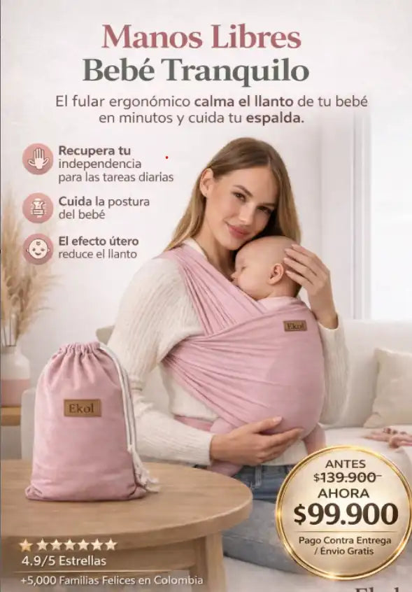 "Fular” Manos Libres, Bebé Tranquilo en Minutos ✨