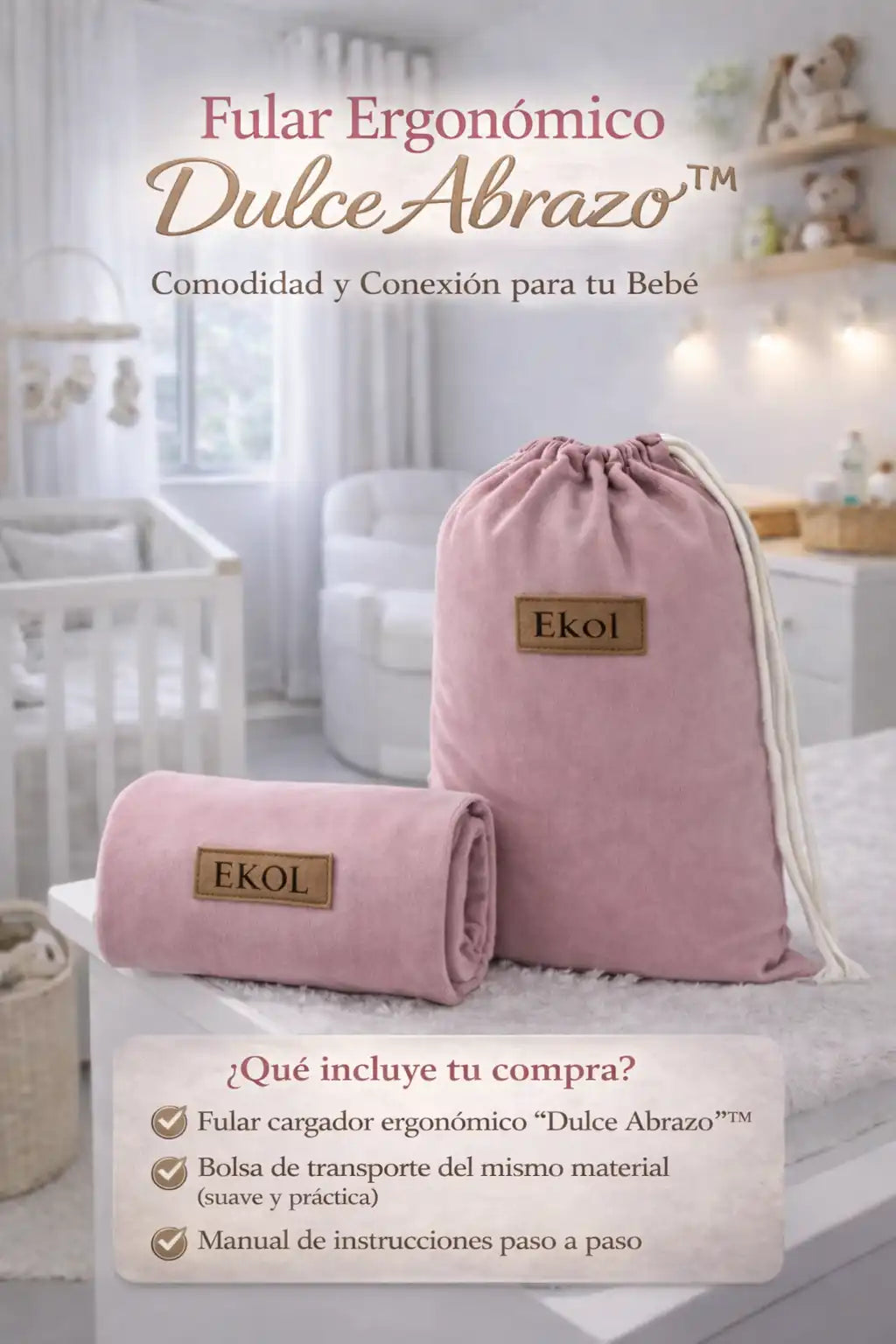 "Fular” Manos Libres, Bebé Tranquilo en Minutos ✨
