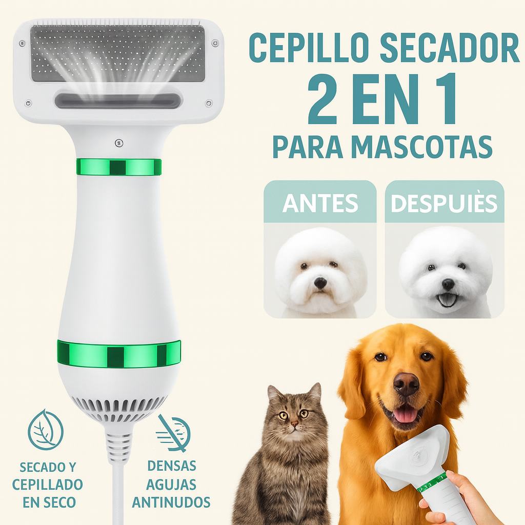 “⭐Seca y Desenreda  Tu Mascota En Minutos Sin Ruido Ni Estrés 🐶✨💫OFERTA HOY 89.900🔥